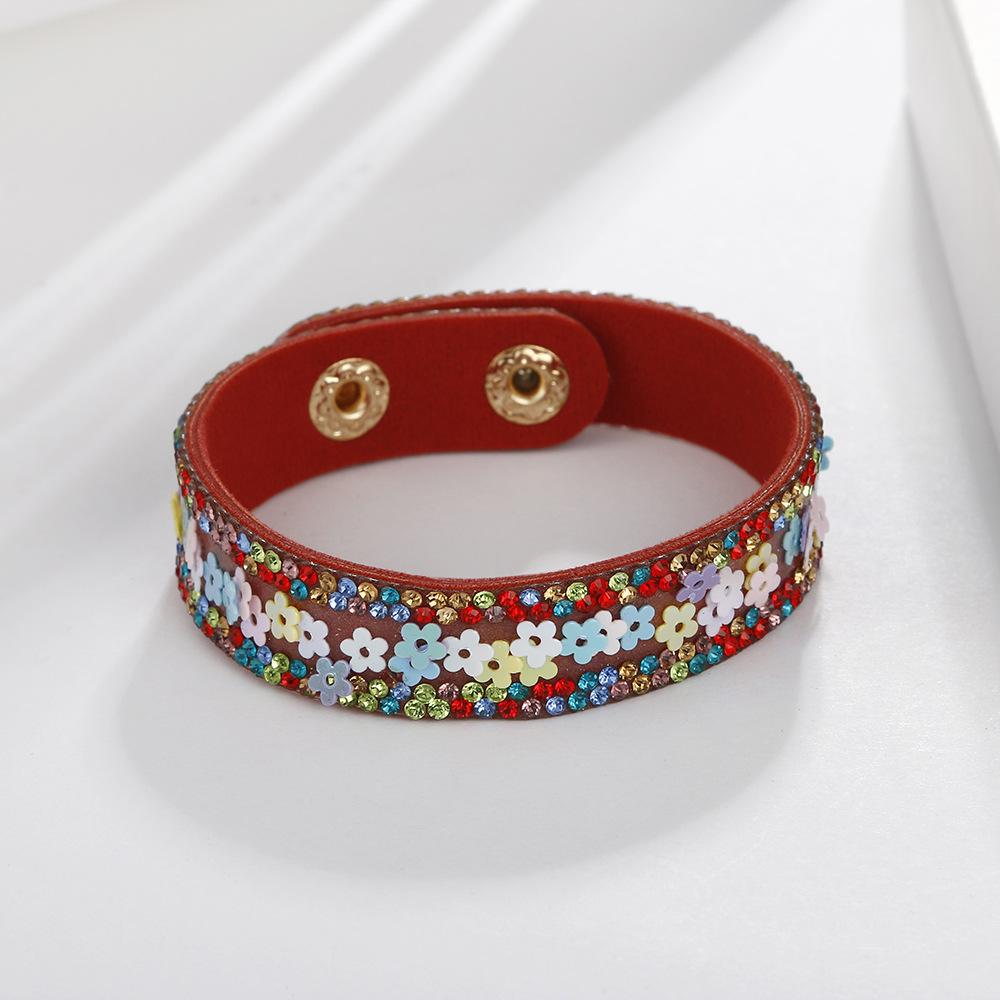 wholesale jewelry retro star moon flower piece inlaid diamond bracelet nihaojewelry
