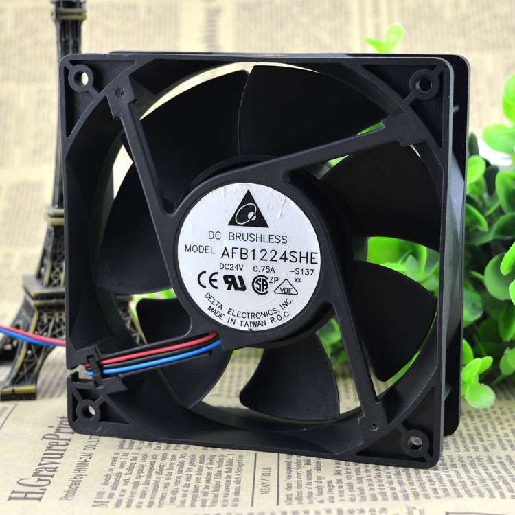 Delta AFB1224SHE 12038 24V 0.75A 12CM large air volume inverter cooling fan