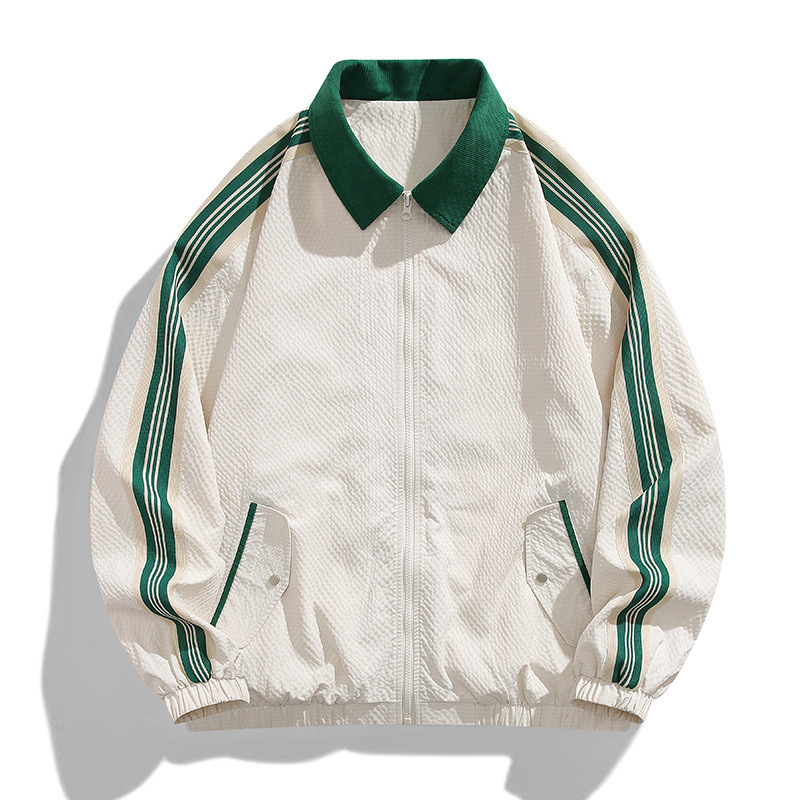 Trendy Brand Jacket for Men, Casual New Style, Loose Fit, Color-Blocked, Turn-Down Collar, Spring and Autumn Style, Stylish Casual Sports Top Trendy Brand Jacket for Men, Casual New Style, Loose Fit, Color-Blocked, Turn-Down Collar, Spring and Autumn Style, Stylish Casual Sports Top