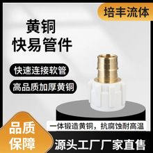 高品质黄铜PEX卡套塑料活接螺母管件内丝接头适用于水管管道连接