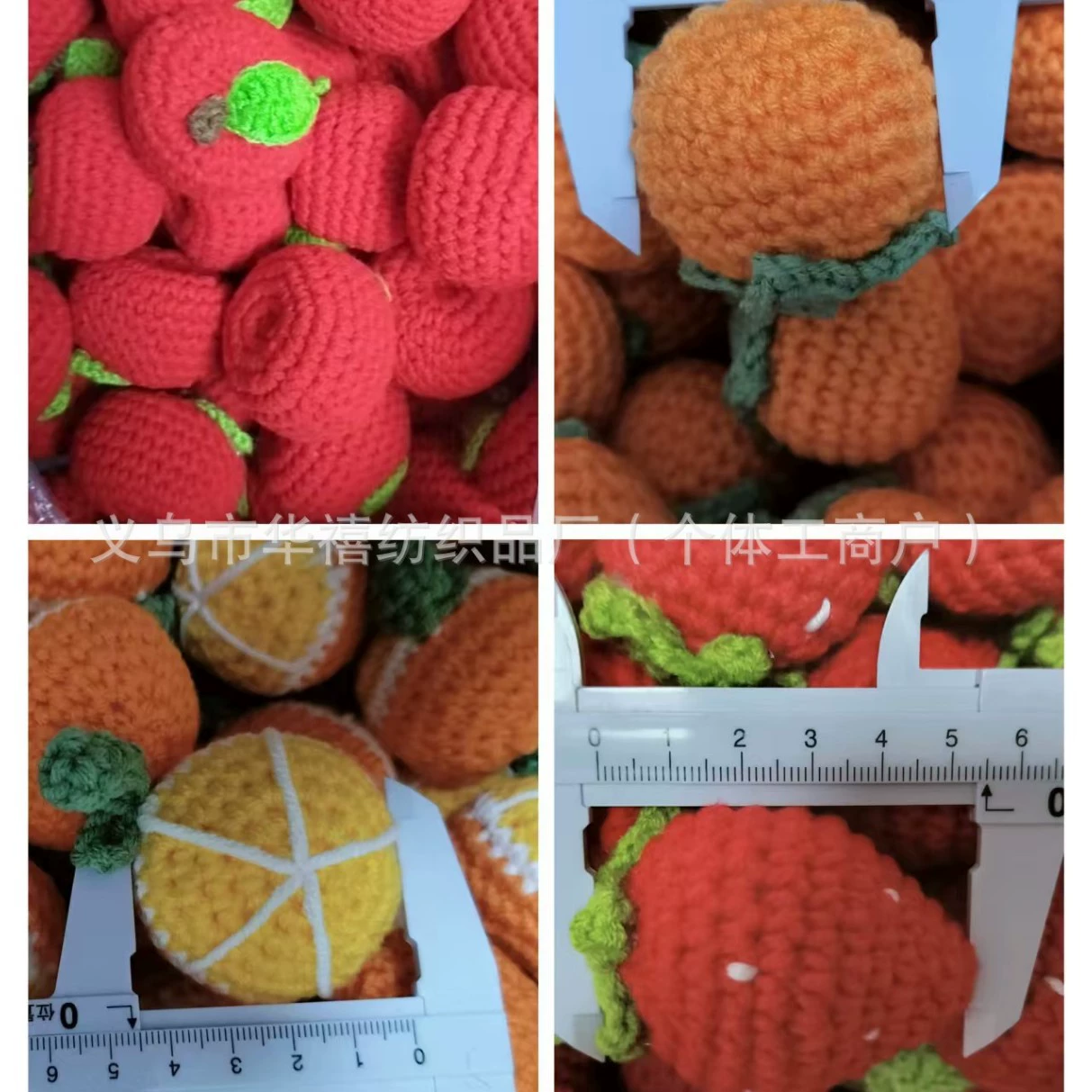 Готовые оптовые подвески ручной работы, связанные крючком, в форме хурмы, клубники, апельсинов и яблок, подходят для украшения букетов и ведер.