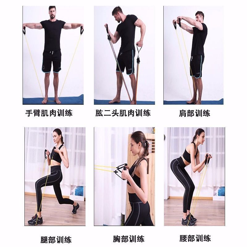 引張りロープフィットネス男弾力帯弾力ロープ家庭用抵抗帯張力器練習背中力胸筋トレーニング器材|undefined