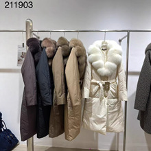 派克服女2025款收腰显瘦连帽大毛领加厚长款时尚韩版秋冬外套保暖