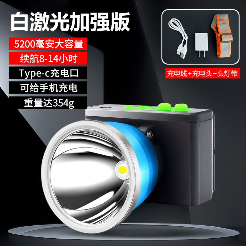 Faro, lámpara de minero, luz fuerte, carga, súper brillante, linterna dividida montada en la cabeza, batería de larga duración al aire libre, lámpara de xenón de pesca nocturna