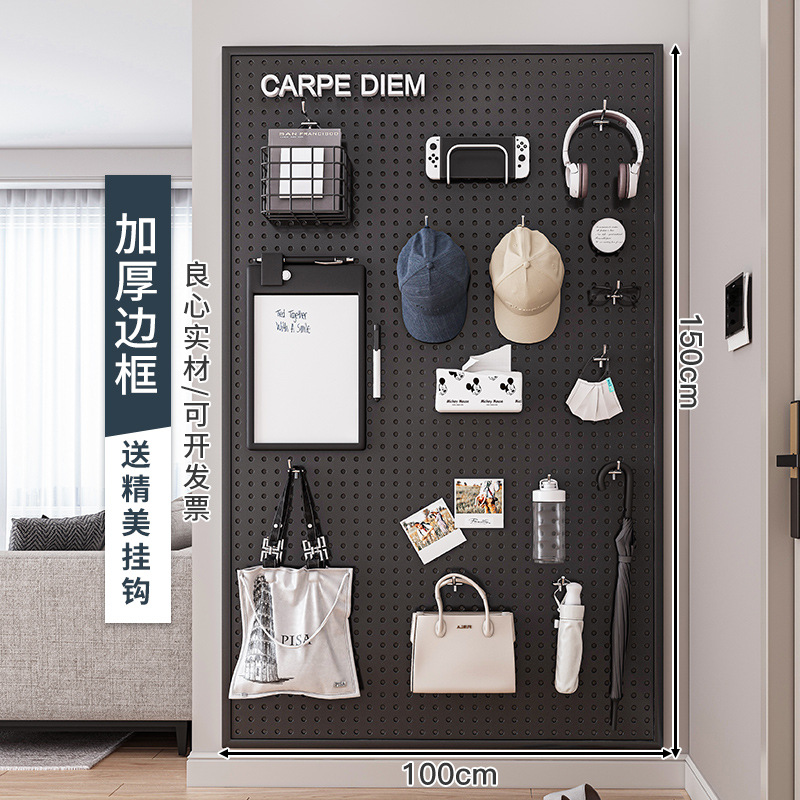 Tablero de agujero de metal, estante de pared, entrada, colgante de pared, decoración de almacenamiento, estante de exhibición de sala de estar de estilo antiguo