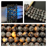 天然火焰石圆珠散珠萤光手链diy饰品配件珠子厂家直供天然石珠