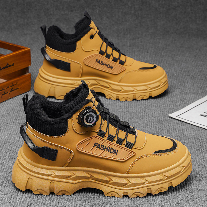 Otoño 2025 zapatos de hombre nuevos zapatos de alto nivel Martin hombres estilo británico retro zapatos de trabajo con suela gruesa botas casuales cortas