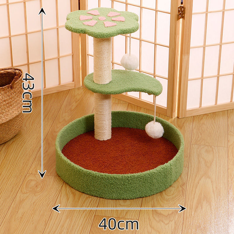 剑麻猫爬架实木猫抓柱树屋猫玩具猫抓板跳台猫咪窝猫架仙人掌四季|undefined