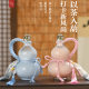 New Chinese Style Imitation Porcelain Gourd Bottle Glass Bottle Fulu Auspicious Tea Set Gift Can Be Filled with Tea Drink Sealed Juice Bottle Wholesale