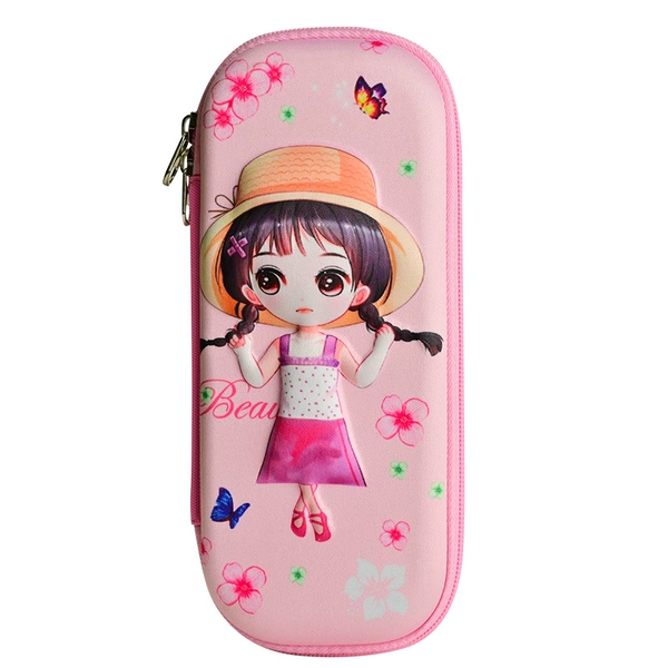 Cloth 3d pink straw hat girl