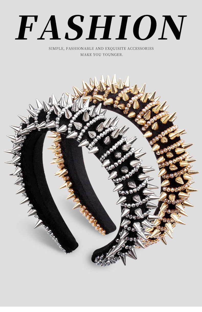 245g Weight Hair Band Hair Accessories Type Punk Solid Color Cloth  Hair Band
