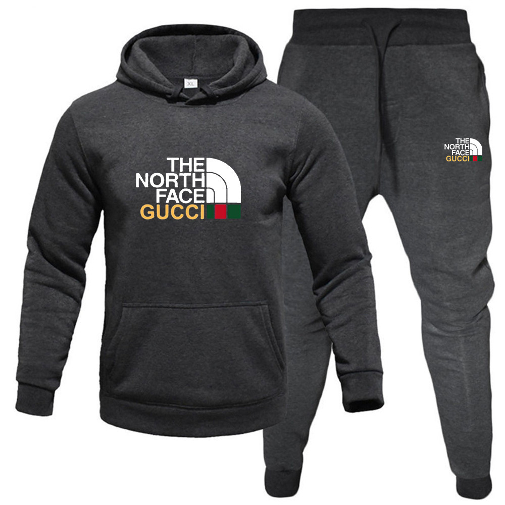 Venta caliente transfronteriza hombres otoño e invierno sudadera con capucha traje de suéter más terciopelo cálido traje casual suéter deportivo al por mayor