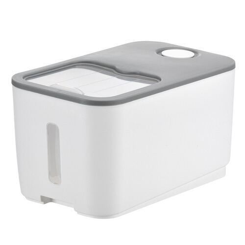 Household rice bucket, 20 jin (approximately 10 kg), food-grade with lid, kitchen rice container, storage box, mothproof and moisture-proof, sealed grain storage bucket for five grains.