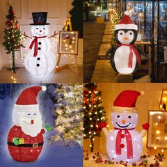 クロスボーダー卸売りクリスマスアイデア1.2/1.8m発光折り畳み雪だるまクリスマス装飾イベント祝日装飾品