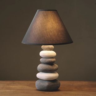 Wabi-Sabi Style Table Lamp Bedroom Bedside Lamp American Retro Creative Warm Fabric Eye Protection Living Room Dining Table Decoration Ornaments
