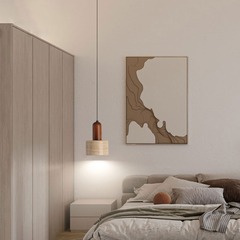 Yellow travertine Japanese style wabi-sabi style bedroom bedside chandelier personalized cream style B&B retro Nordic restaurant small chandelier