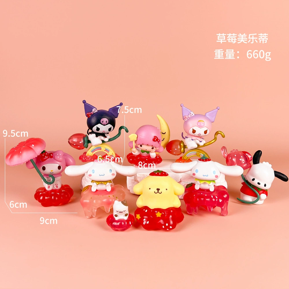 Sanrio Слепой предсказания партии Kuromi Melati Wolberry Killer Anime Doll Model Play Tide Play