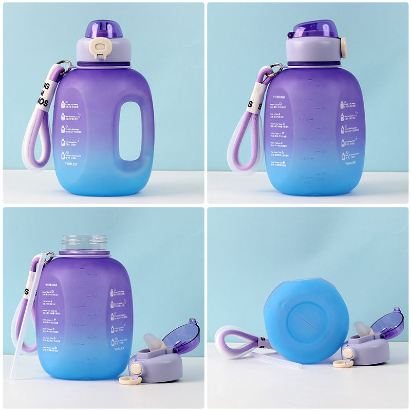1.5L gran capacidad hervidor portátil con escala gimnasio tonelada cubo taza de agua fitness botella de agua Internet Celebrity Cup