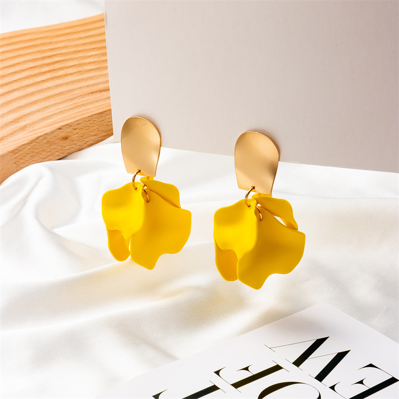 Drop Earrings Classification 1 Pair Quantity 1 Pair Fashion Leaf Plating Alloy Drop Earrings