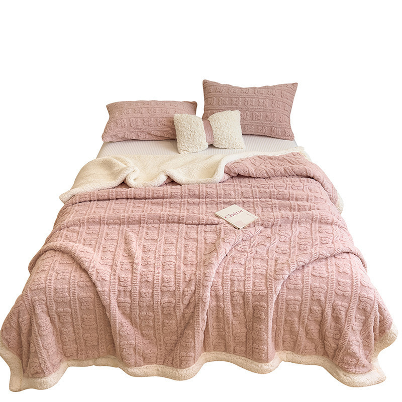 Invierno de peluche de invierno de oficina siesta pequeña manta manta sofá mantas cama de peluche de coral cordero cashmere