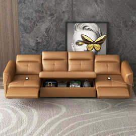 轻奢真皮电动太空舱客厅现代可储物多功能折叠轻奢沙发芝华仕沙发