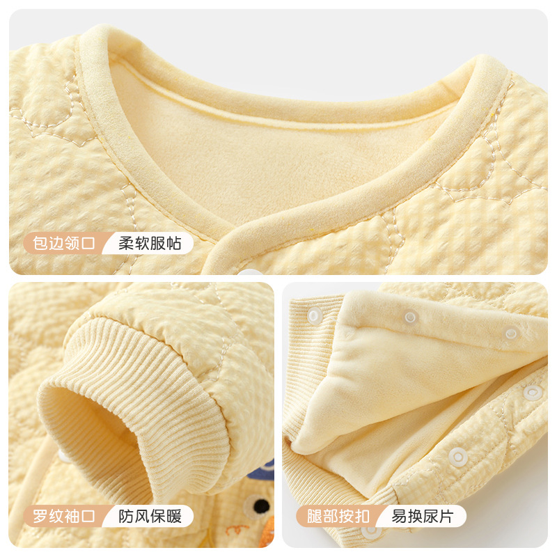 Bebé mono Otoño e Invierno hombres y mujeres cálido fleece-forrado recién nacido Ropa engrosada mameluco traje bebé ropa de invierno