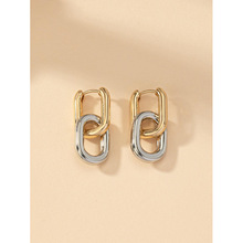 O 30771 Color Block Hoop Earrings U ��ײɫ�����׻�����