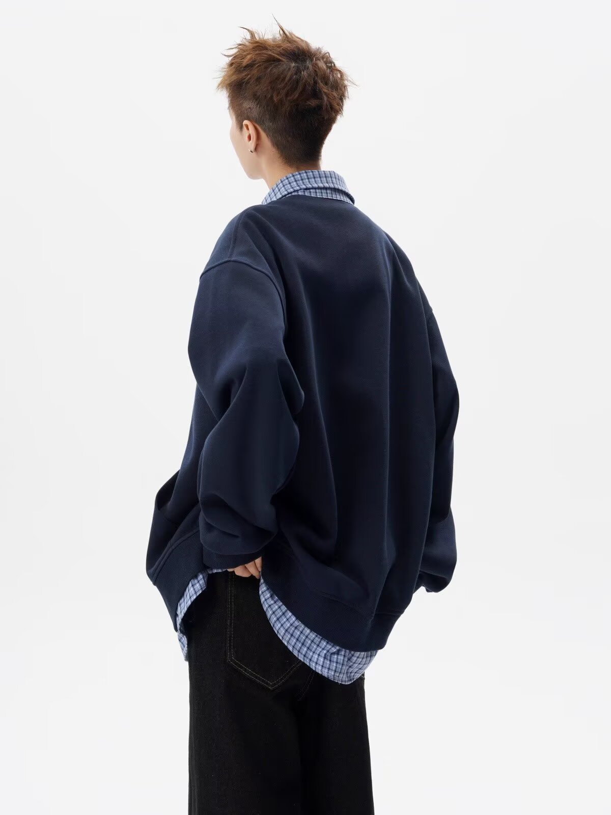 Cardigan con cappuccio uomo patchwork stile casual autunno_voghion.com