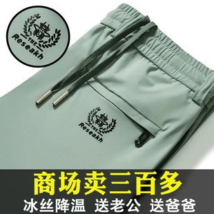 Men's Casual Pants Autumn and Winter Thick Stretch Sports Pants Men's Straight Trousers Young and Middle-aged Loose Lamb Fleece Sweatpants