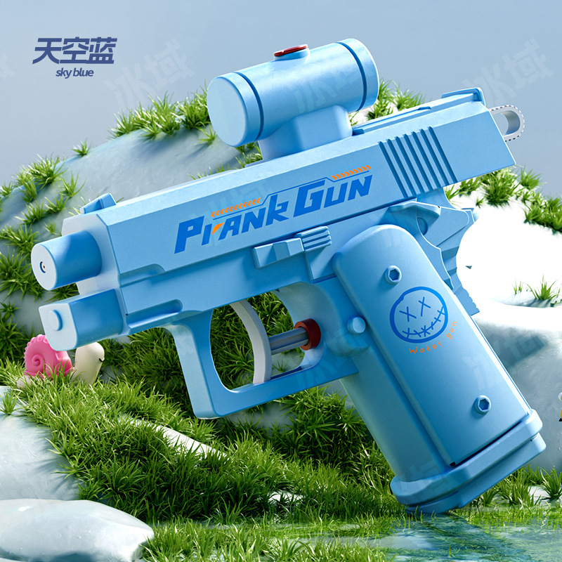 Pistola de agua bidireccional creativa retroceso juguetes infantiles pistola de agua de flujo continuo manual parodia de amigos props