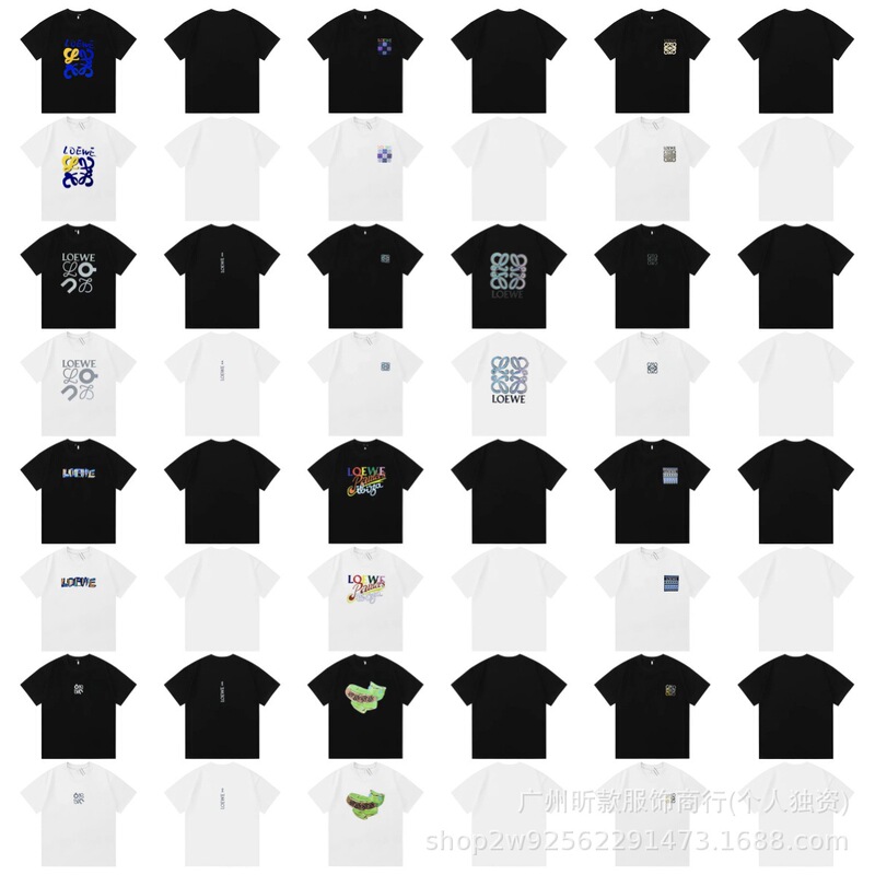 Cross-Border 26Ss Fashion Luoyijia 280g Round Neck Short-Sleeved T-Sleeve Letter Logo Embossed Men's and Women's Same High Version