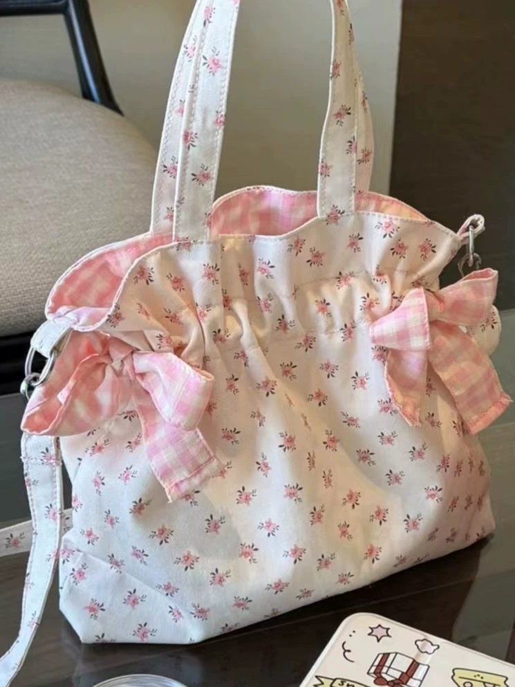 Держатель для руки, floral crushed print, небольшой органайзер на одну лямку с бантами