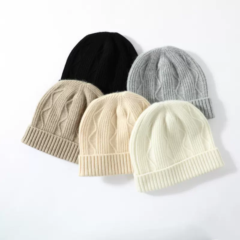 儿童纯色妞花羊绒针织帽男女童保暖时尚纯色加厚帽子宝宝护耳帽子