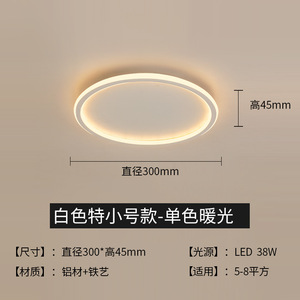 简约卧室灯led吸顶灯现代书房圆形创意北欧个性客厅灯灯具灯饰ins