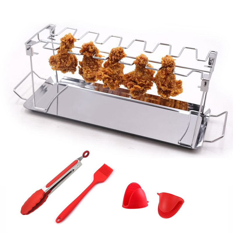 Amazon pierna de pollo plegable de acero inoxidable parrilla al aire libre para llevar bandeja inferior parrilla parrilla barbacoa picnic parrilla