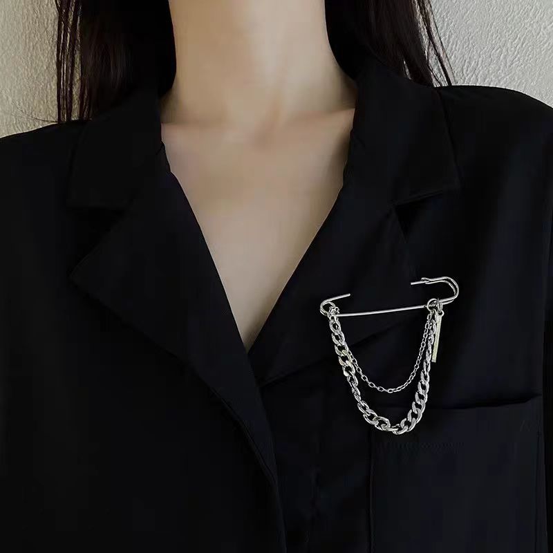 Diablo Flame Tassel Pendant Tassel Brooch Women's Sweet Cool Personality Simple Pin Niche Personality All-match Trendy Accessories