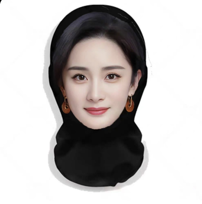 新款3D仿真人明星人脸装扮头套派对装饰面罩明星全脸搞笑网纱头套|undefined