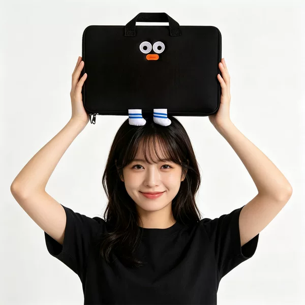 Korean Cute Laptop Bag, Learning Machine Storage Bag, Portable Office Bag, Large Capacity Computer Protection Bag