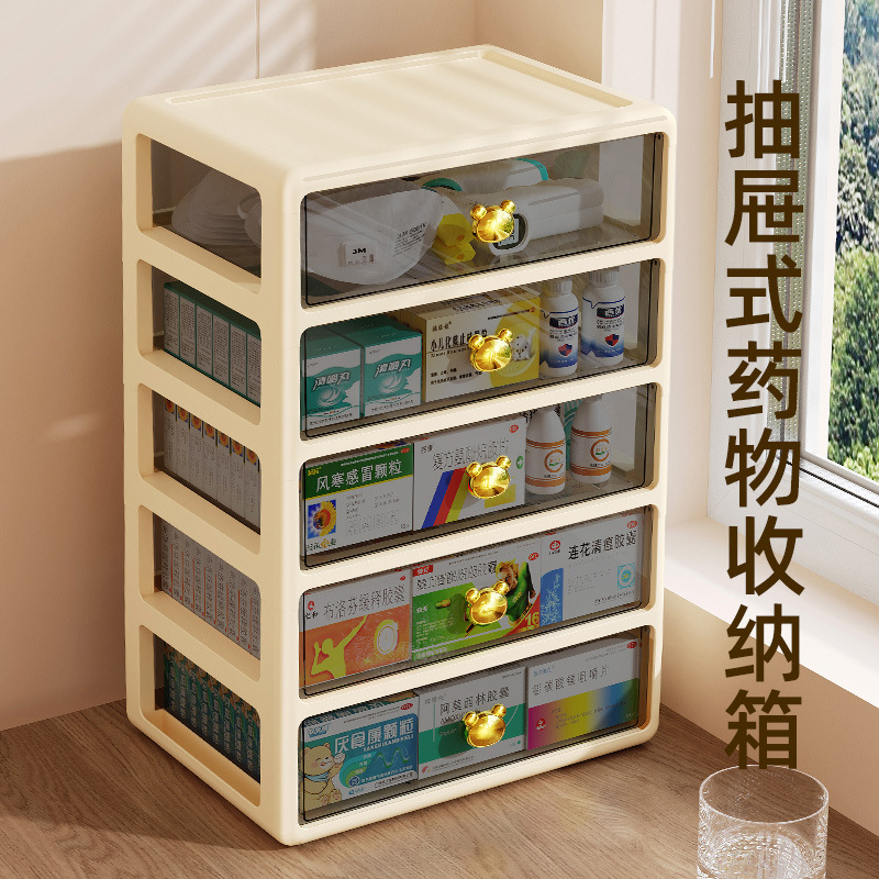 Medicine Box Storage Box Household Medicine Home Pack Large Capacity Medicine Cabinet Multi-layer Drawer Type Classification Finishing Box Bag Medicine Box Storage Box Household Medicine Home Pack Large Capacity Medicine Cabinet Multi-layer Drawer Type Classification Finishing Box Bag