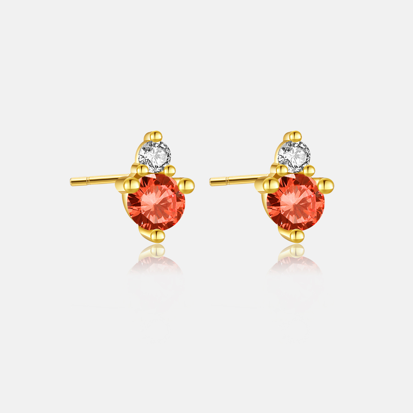 4g Weight 0.05µm-0.08µm Gold Plating Thickness Electroplating Gold Plating Process 925 Sterling Silver Ear Needle Material 18K Real Gold Plated Plating Material Birthstone Inlay Material Ear Studs Classification 1 Pair Quantity Holiday, Daily Occasion 925 Sterling Silver Material Round Pattern Women's Gender Casual, Simple Style Style Inlay Craft 1 Pair 925 Sterling Silver Birthstone Round Ear Studs 5