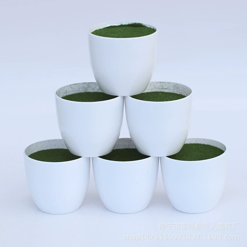 Персонализированный Простой пластиковый маленький цветочный горшок в европейском стиле для сочных зеленых редисок имитация керамического зеленого цветочного горшка прямоугольный круглый белый цветочный горшок