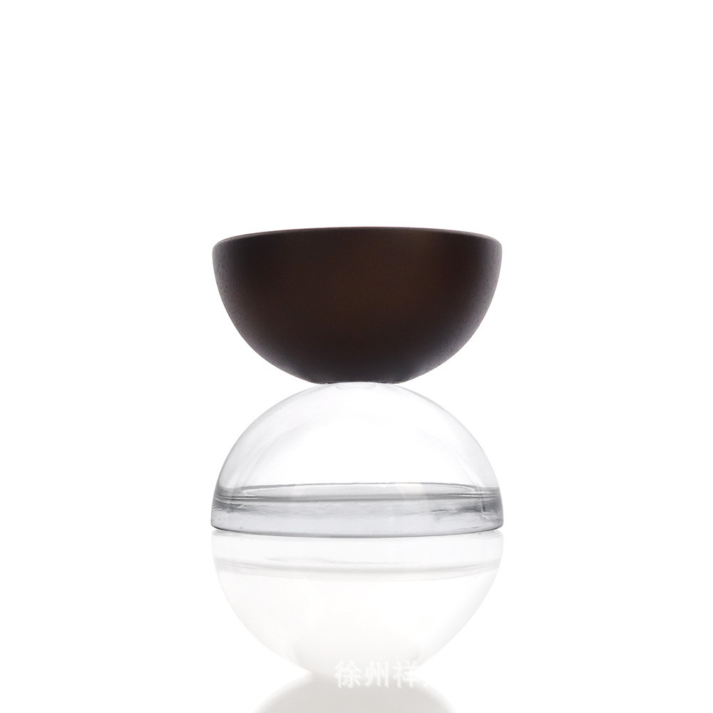 Botella de perfume transparente de madera con tapa de madera semicircular con boquilla de pulverización dividida botella vacía botella de pulverización puede hacer LOGO30 100ml image 6