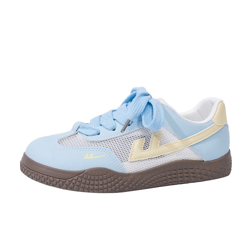 Zapatos de entrenamiento alemán estilo universitario amarillo jengibre zapatos casuales de suela suave para estudiantes nuevos zapatos bajos de todo fósforo para mujeres