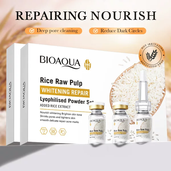 Full English Packaging Rice Freeze-Dried Powder Set Bioaoua Repair Essence Freeze-Dried Powder Cross-Border Foreign Trade Wholesale