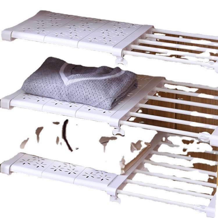 Armario retráctil ropa de almacenamiento tablero de partición ropa gabinete tablero de partición en capas zapato gabinete de cocina baño rack de almacenamiento 1