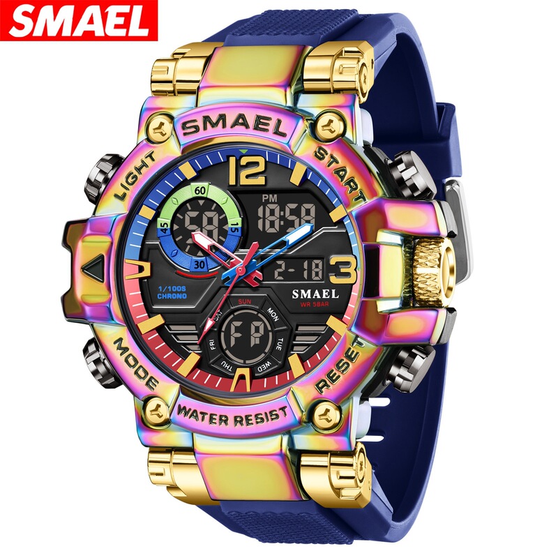 Smael's New Fashionable Men's Sports Watch with Functional Luminous Waterproof 12/24 Hour Time System Smael's New Fashionable Men's Sports Watch with Functional Luminous Waterproof 12/24 Hour Time System