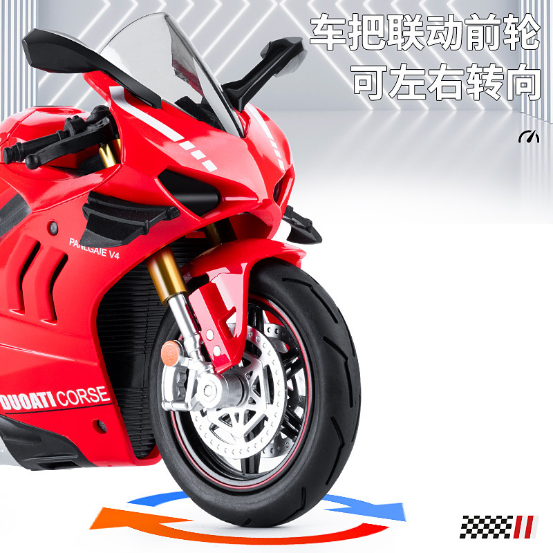 1:10 두카티 오토바이 합금 모델 시뮬레이션 오토바이 장난감 레이싱 모델 소년 선물 컬렉션 장식품