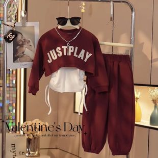 Cross-Border Ins Popular Children's Clothing Set Spring and Autumn Children's Spring Clothing Fashionable Internet Celebrity Girl Korean Version Spring