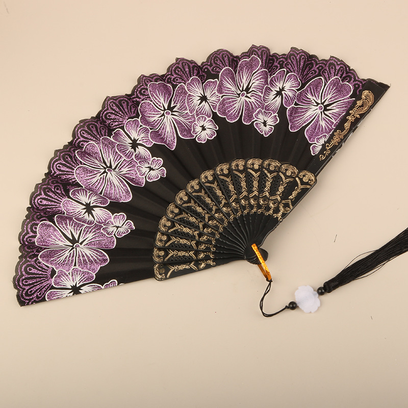 Abanico Plegable de Encaje de Plástico, Estampado, para Danza image 39