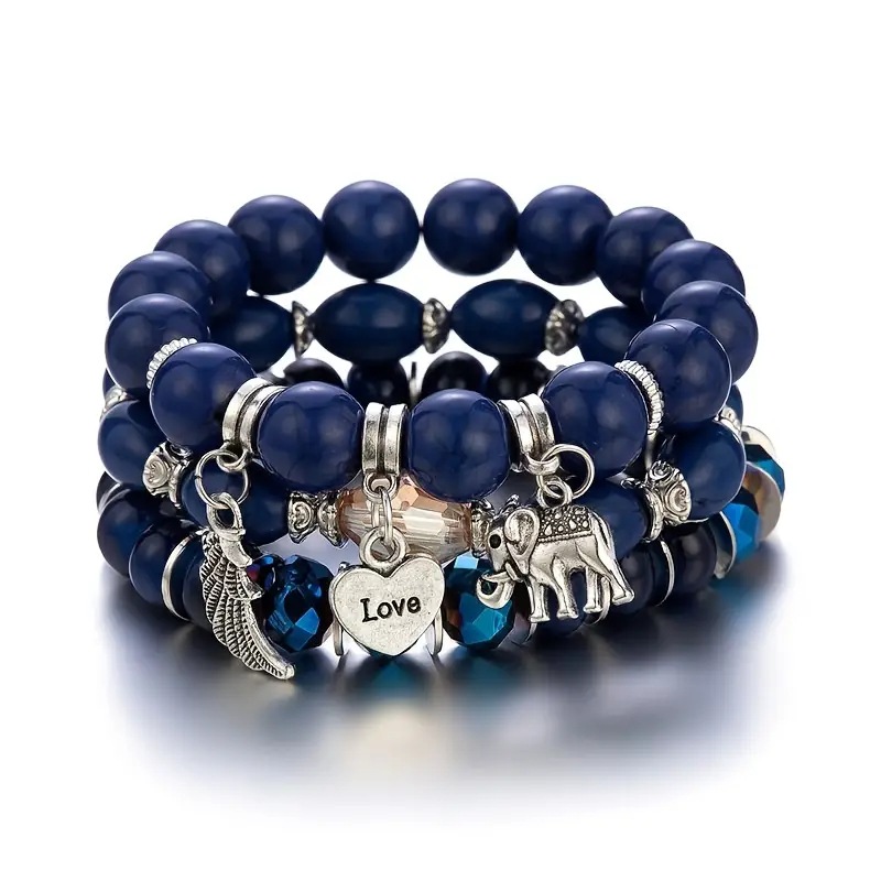 Classic Style Round Alloy Beaded Women's Bracelets display picture 3